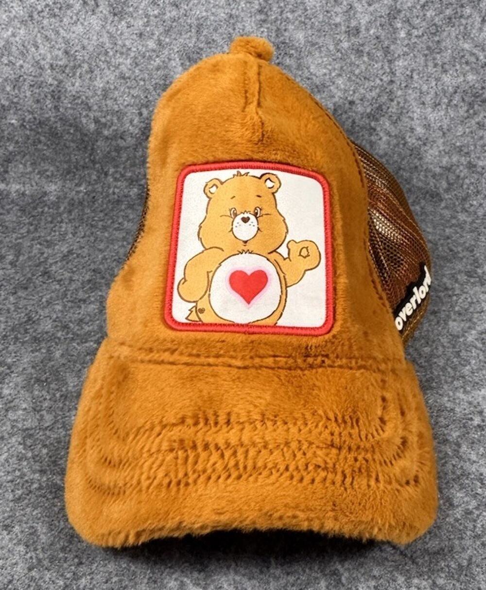 OVERLORD x Care Bears Tender Heart Fuzzy Brown Mesh Trucker Snapback Hat